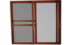 Brown Wood Mosquito Net Door