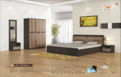 Crystal Furnitech Virgin Oak + D. Wallnut Double Bed, For Home, Size: 6 X 6 Feet