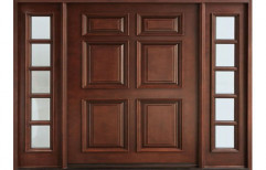 Exterior Polished Brown Wooden Door