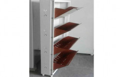 Haitu White and Brown Wall Mounted Shoe Rack, For Home, Shoe Rack Capacity: 2 To 3 Pairs Per Shelf