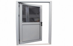Hinged Plain Aluminium Glass Door, For Office