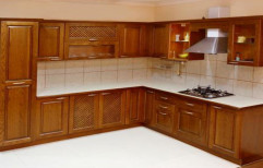 L Shape Wooden Modular Kitchen
