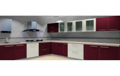 Modern L Shaped PVC Modular Kitchen Designing Service, Work Provided: Wood Work & Furniture
