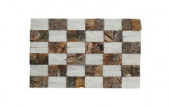 Pashan Craft Wall Cladding White & Brown Mosaic Stone, Thickness: 10 To 15 Mm, Size: 30 x 30 Cm