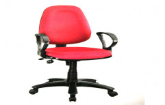 Polyester Red Office Chair, Back Rest Adjustable: Yes