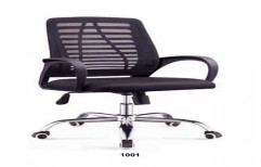 Polyester Revolving Office Chair, Black