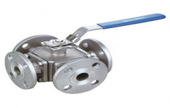 R.B. Stainless Steel 4 Way Flanged Ball Valve