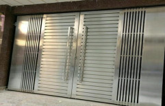 Silver Polished Stainless Steel Main Door