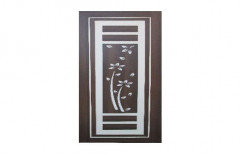 Slide & Fold Floral Design PVC Door, for Bathroom, Interior