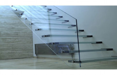 Straight Run Glass Staircase