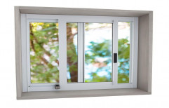 White Powder Coated Aluminium Sliding Window, for Home