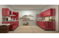 Wooden Parallel Modular Kitchen