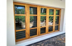 Brown Designer Wooden Window, Square, Size/Dimension: 6 X 7 Feet