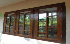 Brown Modern Designer Wooden Window, Rectangular