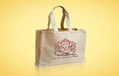 Cream Jute Printed Shopping Bag