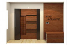 Hinged Designer Wooden Safety Door, for Home