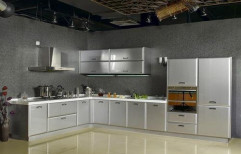 L Shape Stainless Steel Modular Kitchen, Warranty: 5-10 Years