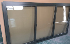 Modern Polished Aluminium Sliding Window, For Office