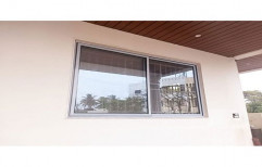 Modern White Aluminium Glass Sliding Window, for Residential