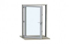 Plain Gray Aluminium Glass Door, Hinged