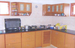 Plywood L Shape Wooden Modular Kitchen, Warranty: 5-10 Years
