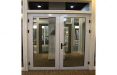 White Aluminium Powder Coated Aluminum Door, For Commercial, Single