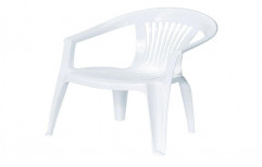 White Outdoor Plastic Chair With Hand Rest (Arms)