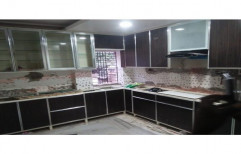 Wooden L Shape Modern Kitchen, Warranty: 1-5 Years