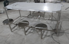 Delight 50 Kg Stainless Steel 6 Seater Dining Table, For Restaurant, Size/Dimension: 1800x750x750