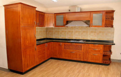 L Shape Wooden Modular Kitchen, Base Unit Depth: 42 Nches, Warranty: 5-10 Years