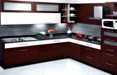 L Shape Wooden Modular Kitchen, Kitchen Cabinets