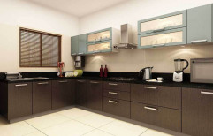 L Shape Wooden Modular Kitchen, Warranty: 1-5 Years