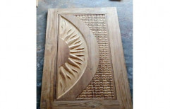 Laminated Teak Wood Modern Sun Design Wooden Door, Size: 39*84