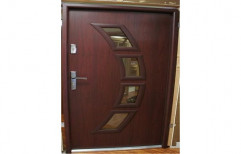 Polished Teak Wood Hinged Interior Door for Hotel