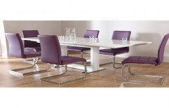 Purple, White Modern Dining Table Set
