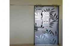 Transparent Printed Decorative Glass Door, Thickness: 5-10 Mm