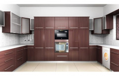 PVC U Shape Wooden Modular Kitchen, Warranty: 1-5 Years