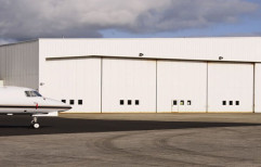 12m White Automatic Airport Hangar Doors, Polyester Vinyl Coated