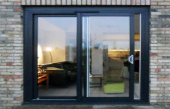 Black Aluminium Sliding Door, For Home, Exterior