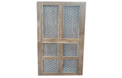 Brown and white Wood Mosquito Net Door, Size/Dimension: 32x78 Inch
