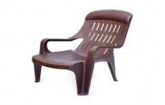 Brown Fixed Arm Outdoor Plastic Chair