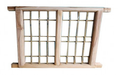 Brown Sagwan Wood Window Frame