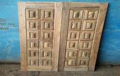 Hinged Brown Wooden Double Door, Thickness: 35 mm