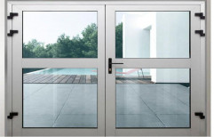 Hinged Plain Aluminum Glass Door, Thickness: 8-10 Mm(glass)