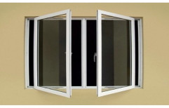 Hinged White UPVC Casement Window, Glass Thickness: 6 - 8 Mm