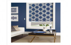 Horizontal Blue Cloth Window Blind