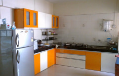 Kohinoor Furniture Yellow and White KF-KT-6 Modular Kitchen