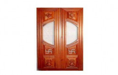 Mahalsa Teak Wood Decorative Glass Door, For Home, Thickness: 5-10 Mm