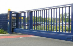 Ms Blue Motorized Sliding Gate With Fabrication for Outdoor, Model Number/Name: ESSELL