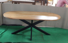 Natural Matrix Leg Industrial Capsule Dining Table, Size: W72xd36xh30 Inch